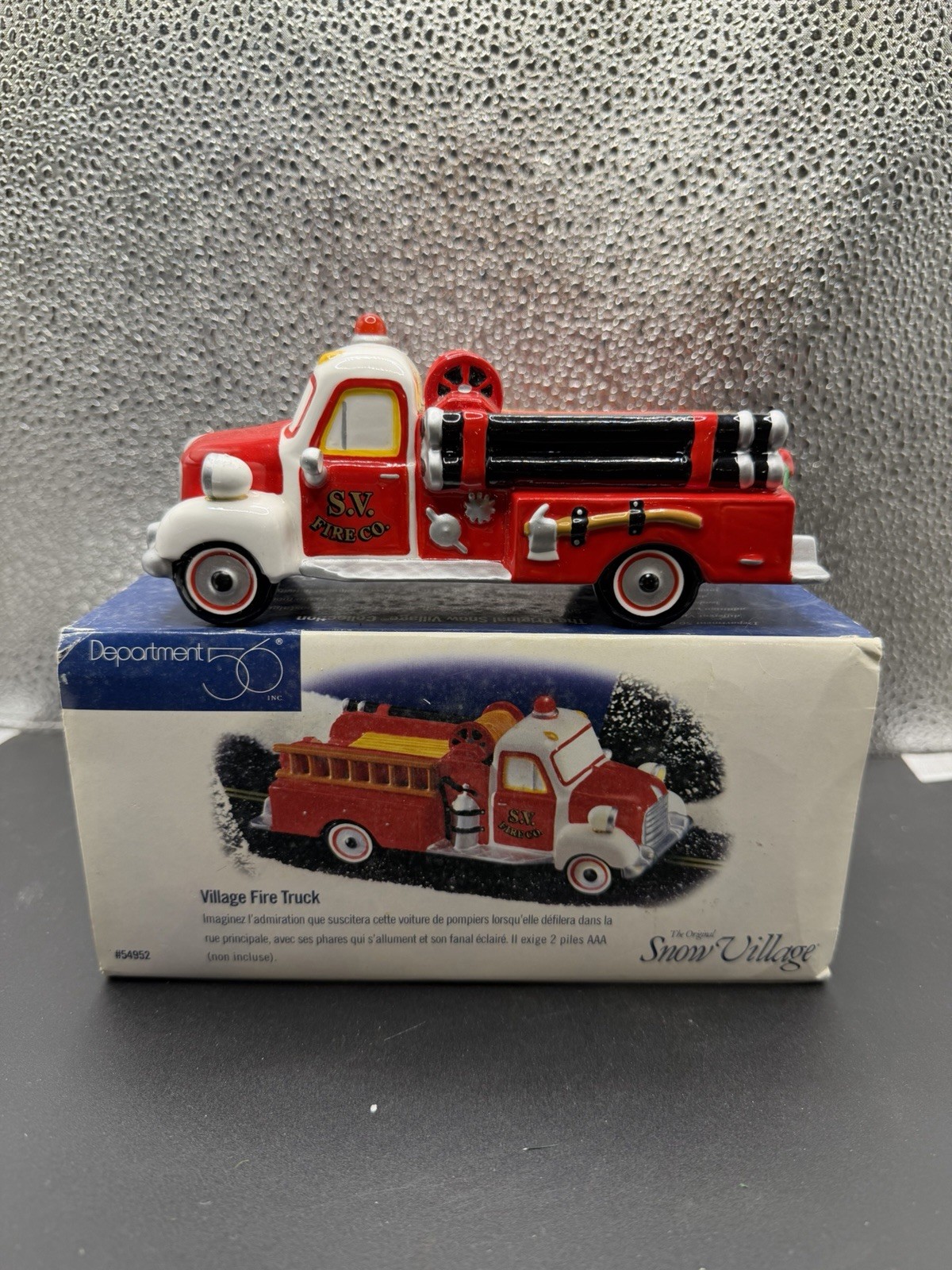 Dept. 56 Village Fire Truck The Original Snow Village Accessory Retired Works