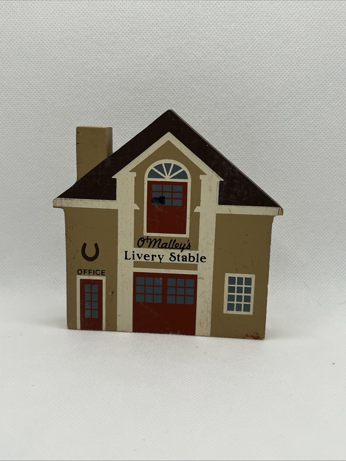 The Cat’s Meow Wood O’Malley’s Livery Stable 1986 Front/back Faline ‘86 Signed
