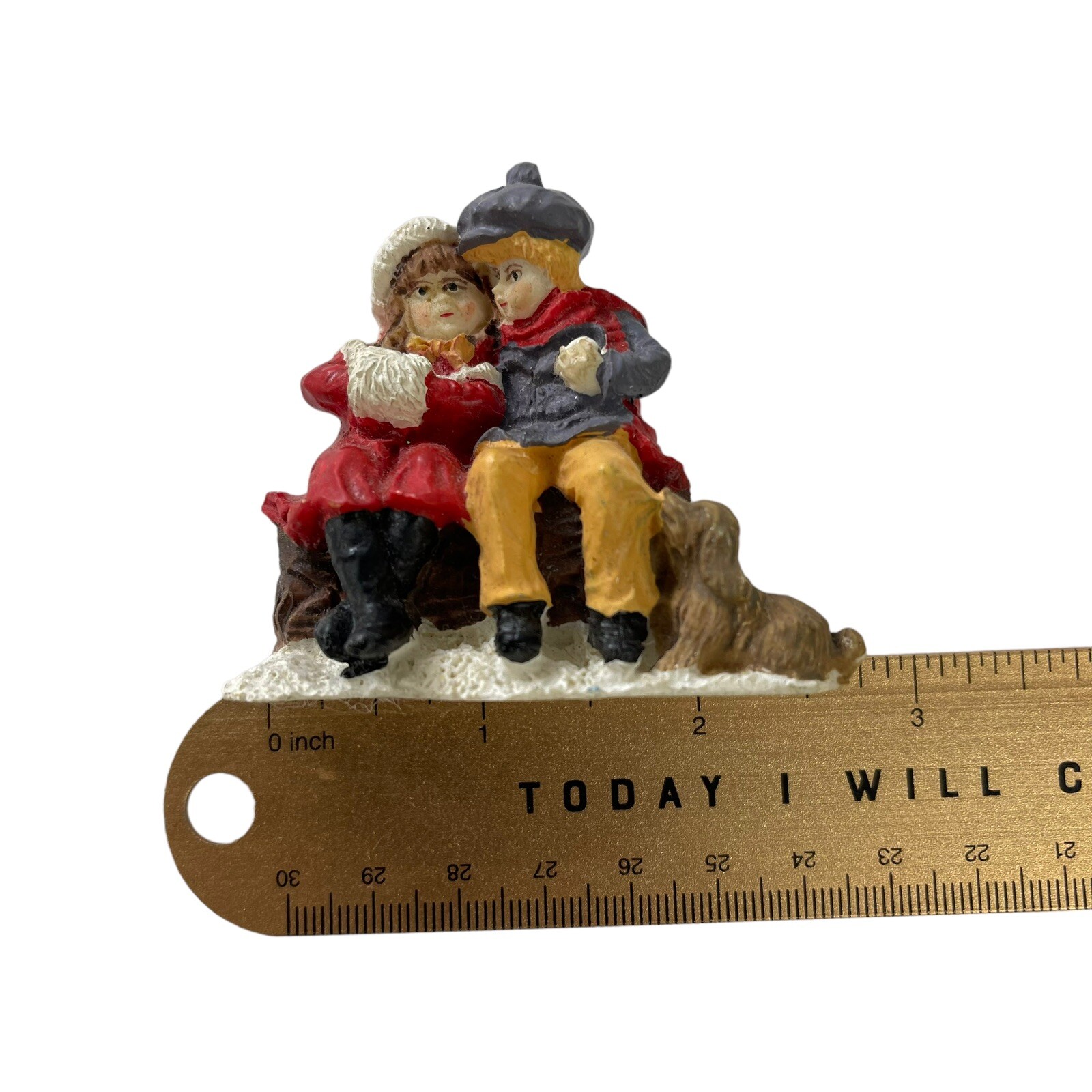 O’Well Winter Children Resin Figures Sledding & Snow Play Christmas Village Lot