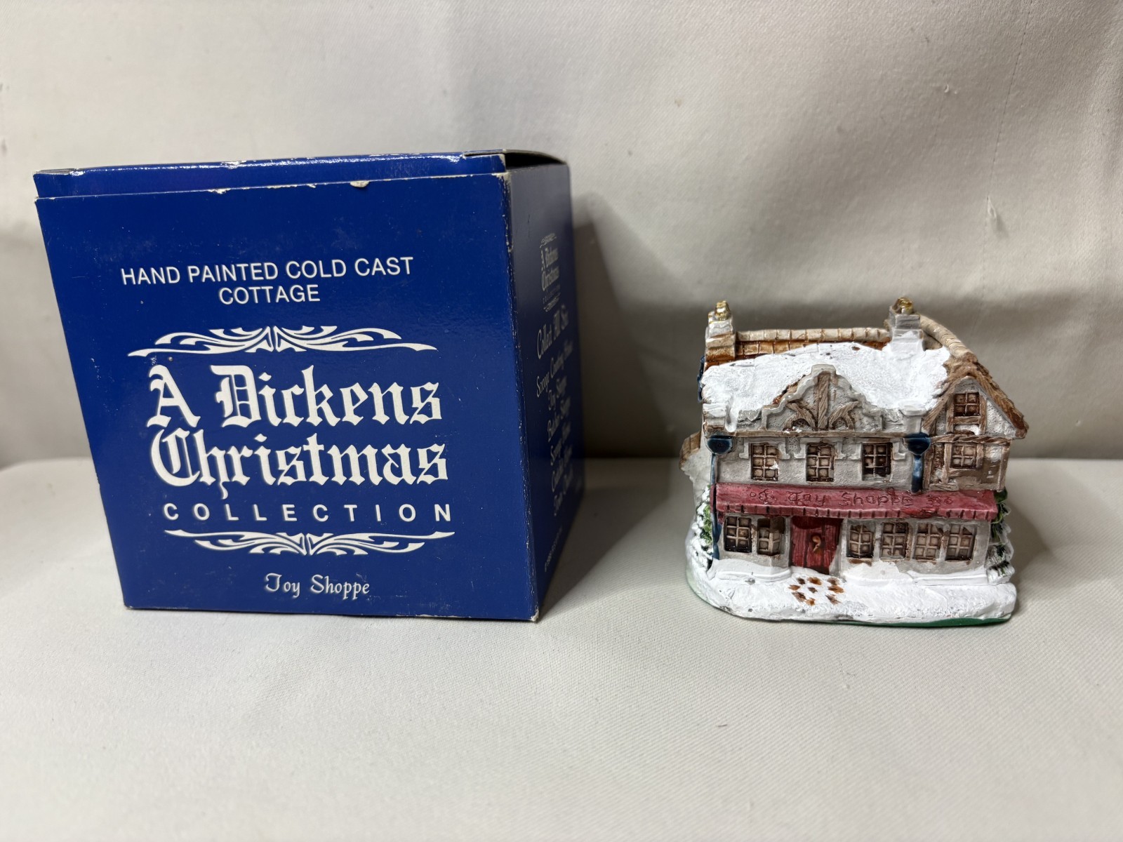 A Dickens Christmas TOY SHOPPE 1988 RSVP Inc Hand Painted Cold Cast Cottage W326