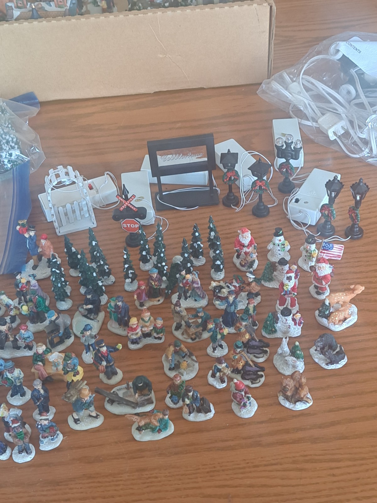 Cobblestone Corners Christmas Village Collection Porcelain Holiday 120 Pieces