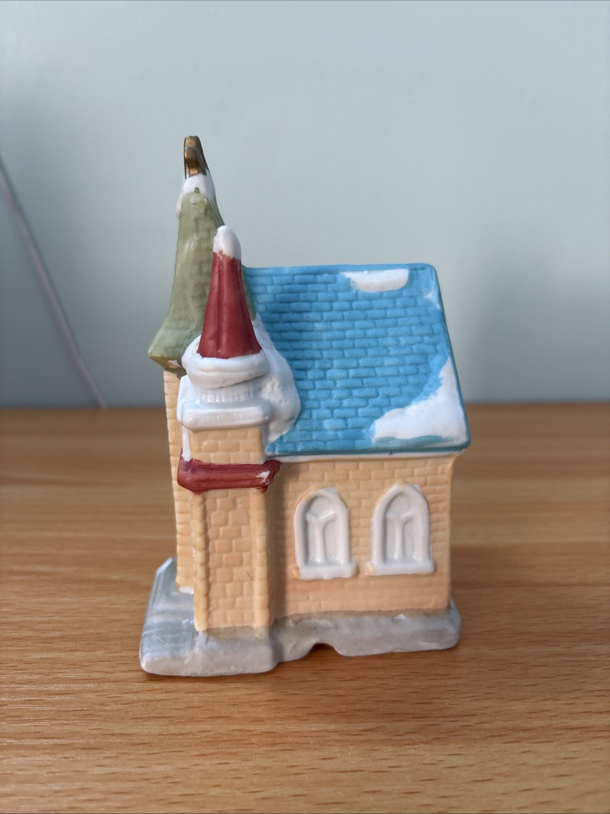 Vintage Share The Joy Illuminated Christmas Village Church, No Light, Cracked