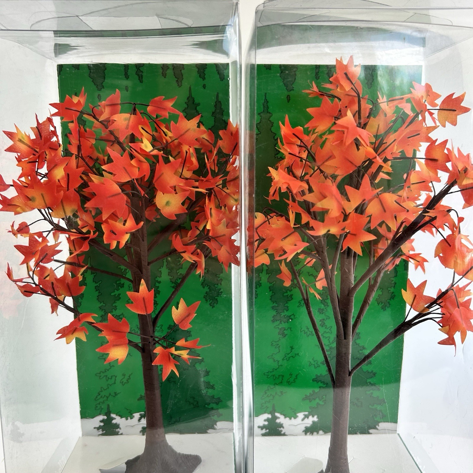 Department 56 Village Autumn Maple Tree Model #5254-0 Lot Of 2 New Halloween Etc