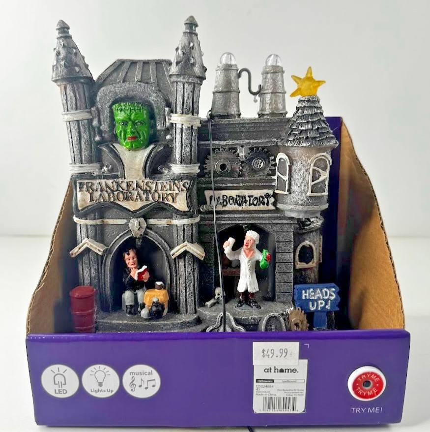 FRANKENSTEIN’S CHEMISTRY LABORATORY 8″ Resin LED DECOR MUSICAL ORG.$49.99
