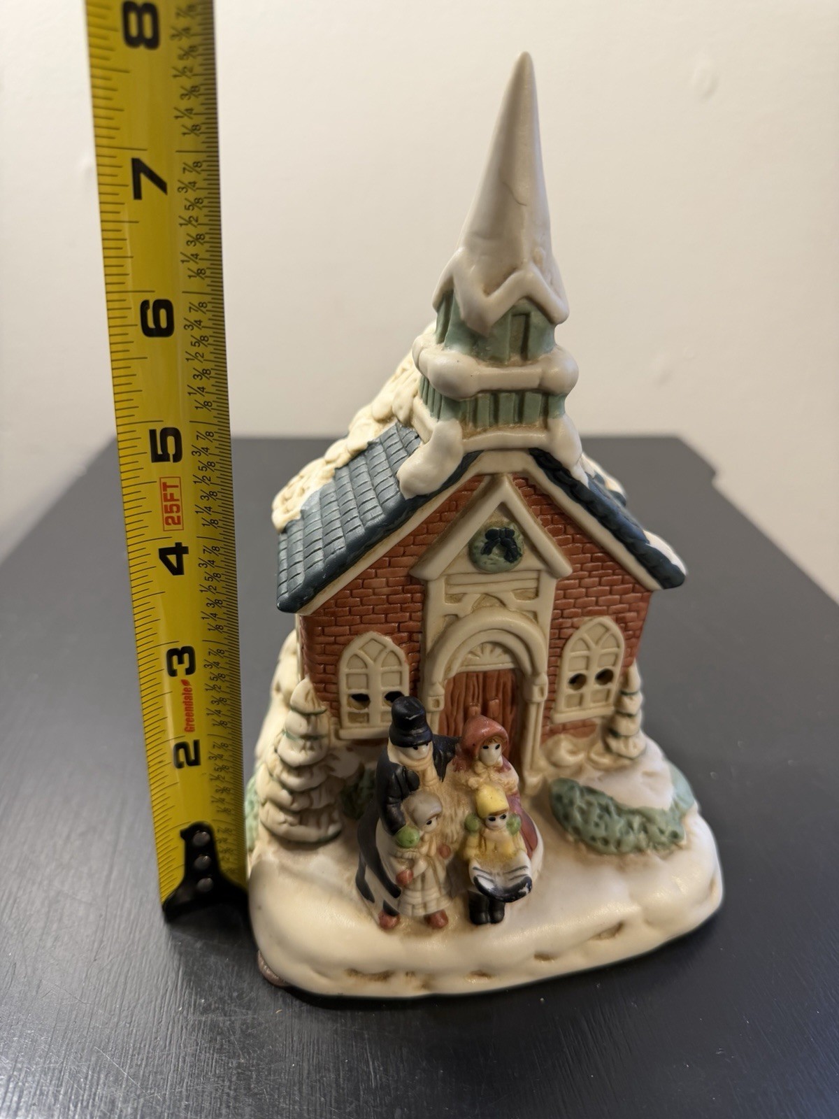 VTG 1990’s Brinn’s Glass Porcelain Musical Church Village 12 Days Of Chrismas