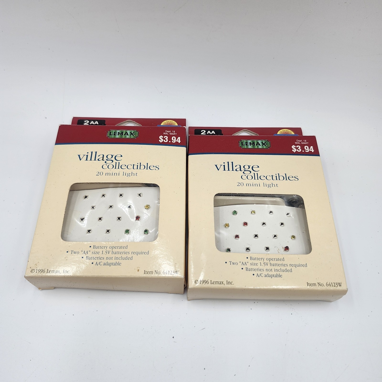 2 Lemax Christmas Village Collection, 1996, 20 MINI LIGHTS, Multi Color #64123W