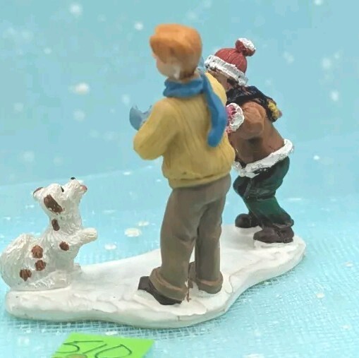 Children playing spotted dog Christmas Village Figurine NO BOX INV510