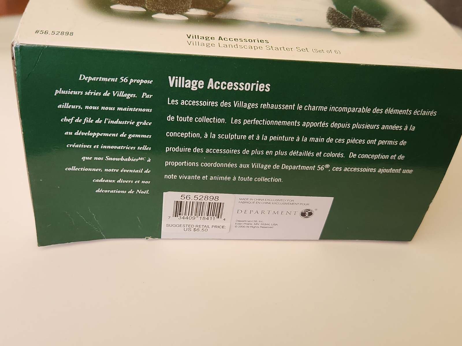 Dept 56 Village Landscape Starter Set Trees Snow Christmas Holiday 6 Pieces NEW