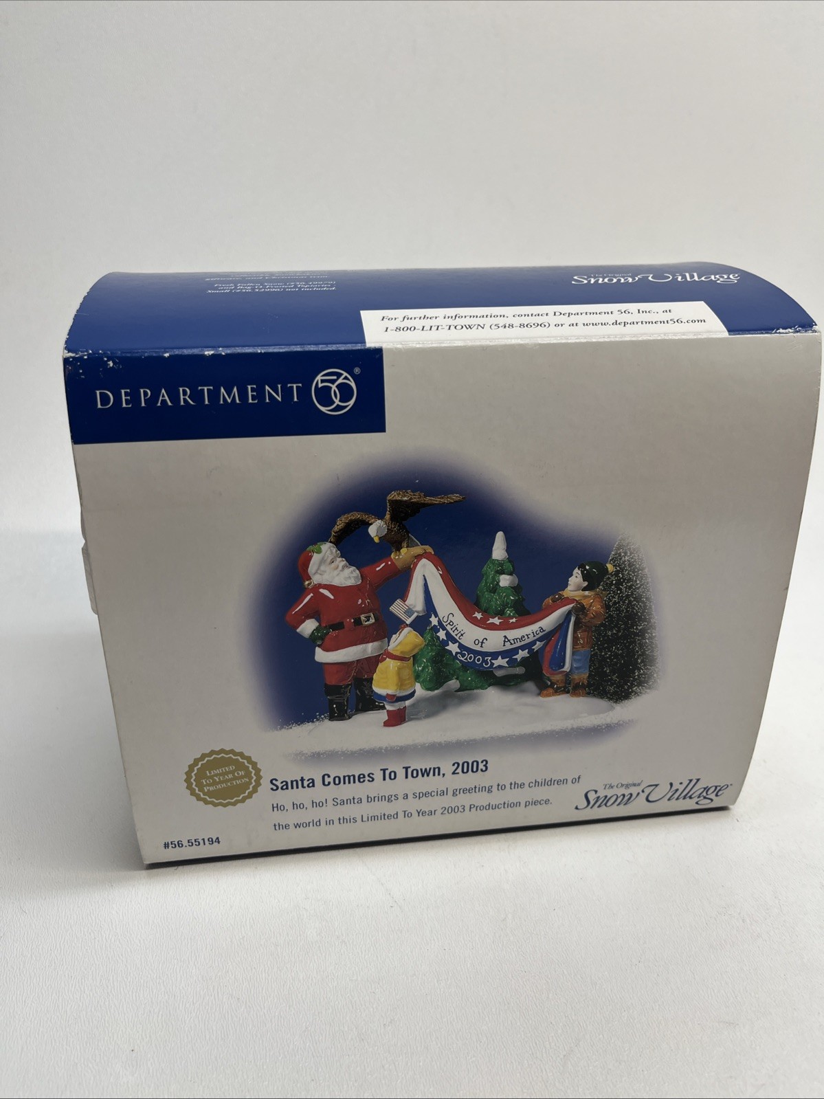Dept 56 Snow Village Santa Comes To Town 2003 Christmas Accessory Patriotic 🔥
