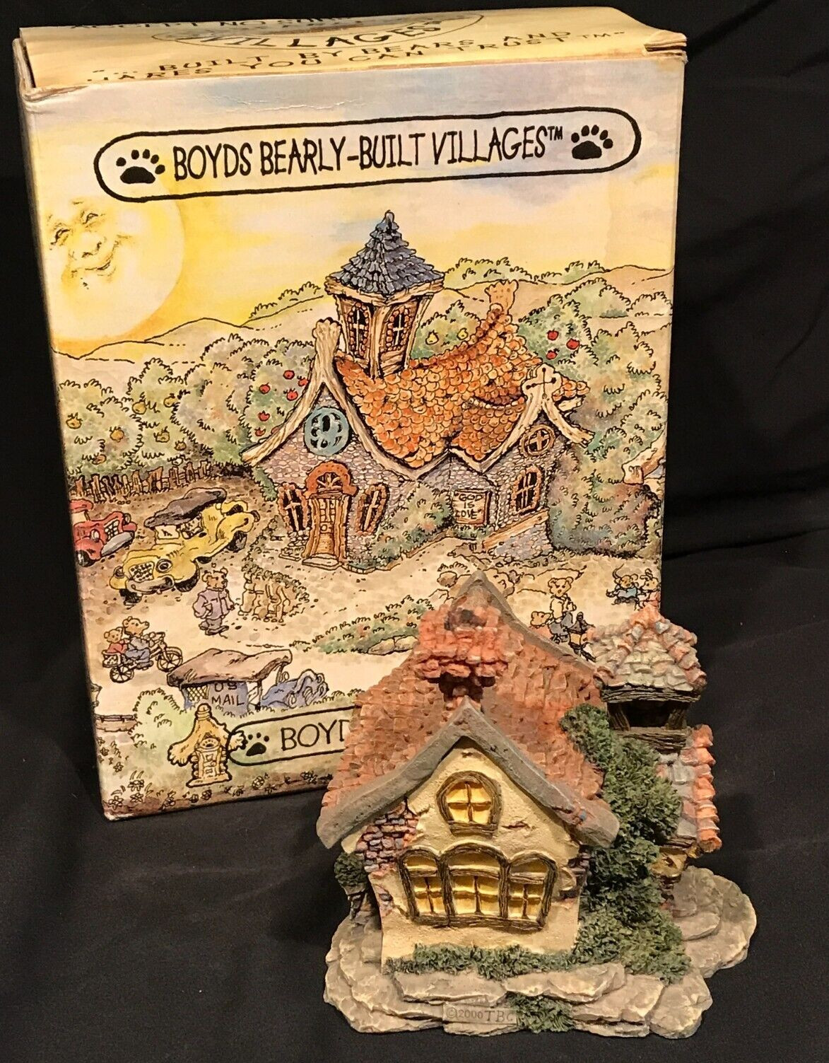 Boyds Bearly Built Villages Bearly A School Teacher Bear & Students Inside