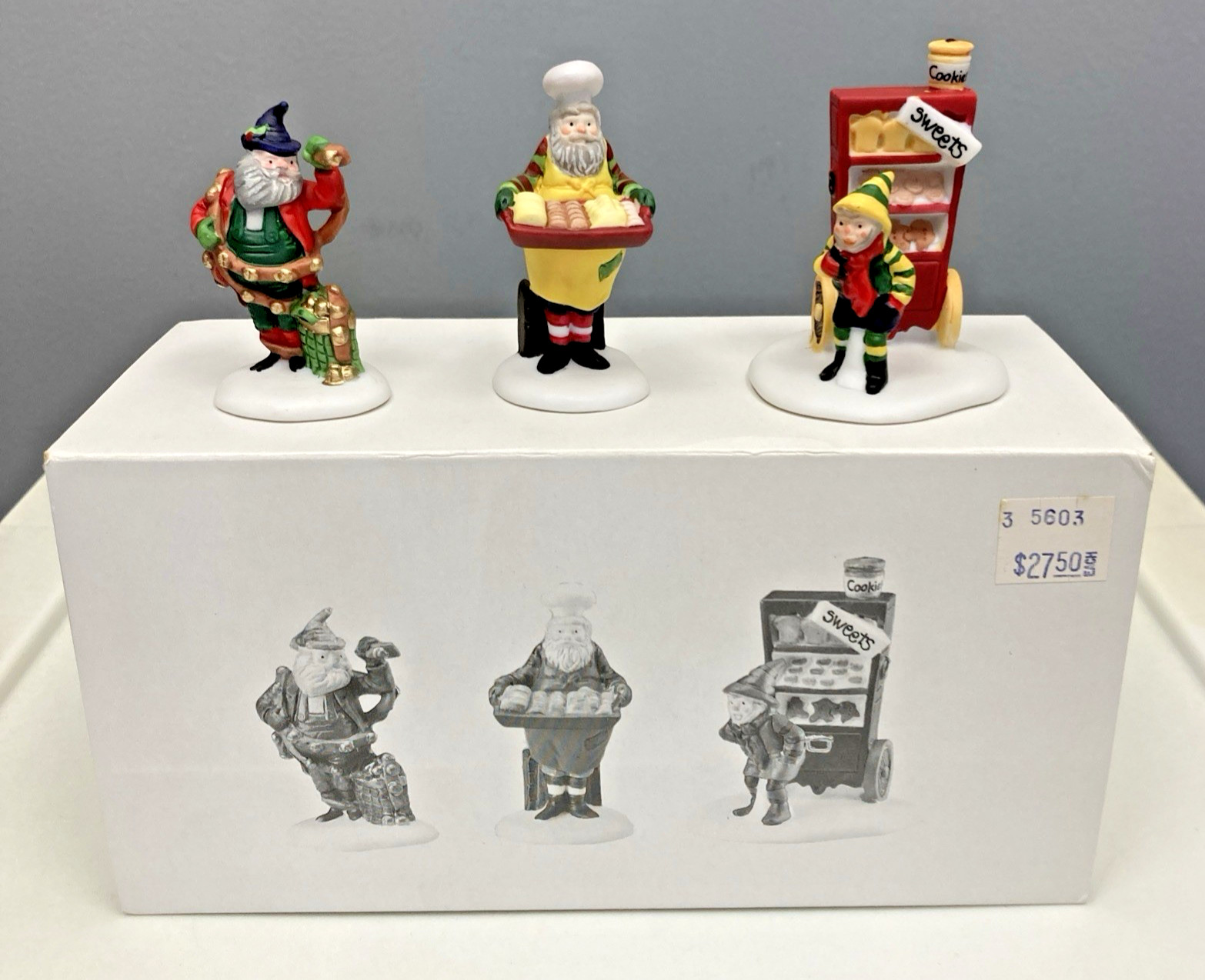 Dept. 56 1991 Heritage North Pole Christmas Village Baker Elves Set Of 3 #56030
