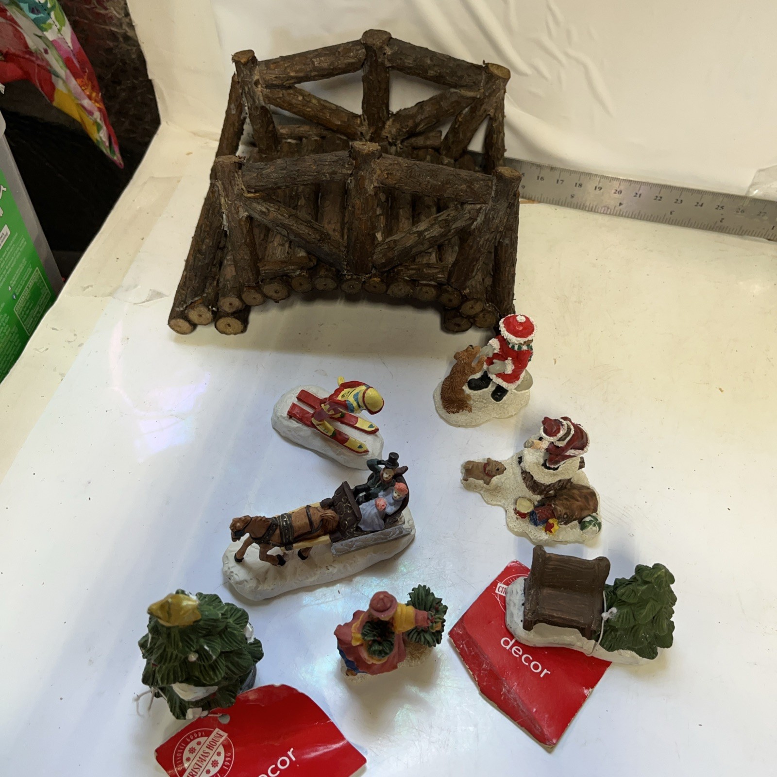 Christmas Village Miniatures 32 Unopened Packages plus some loose Pieces