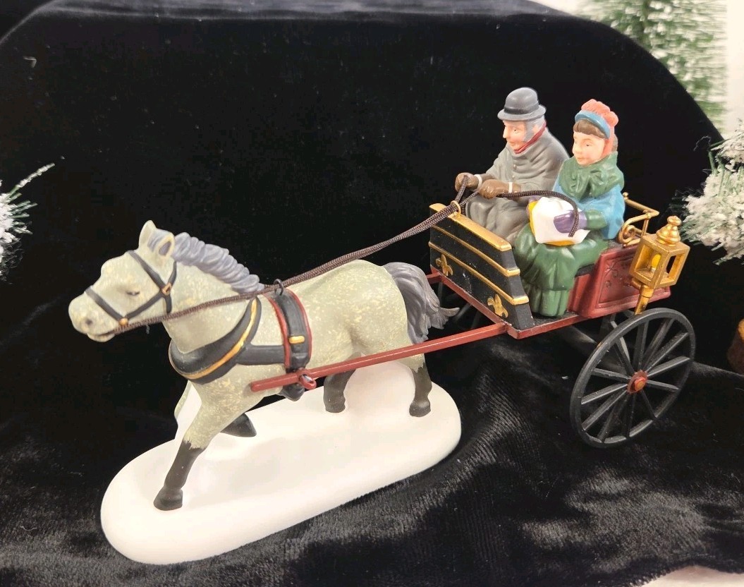 Dept 56 Heritage Village “RED CHRISTMAS SULKY” Porcelain Retired # 58401