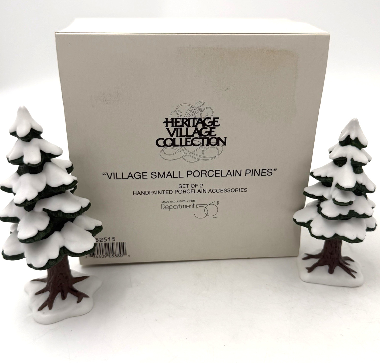 Dept 56 Village Small Porcelain Pines Set of 2 Village Accessory Trees