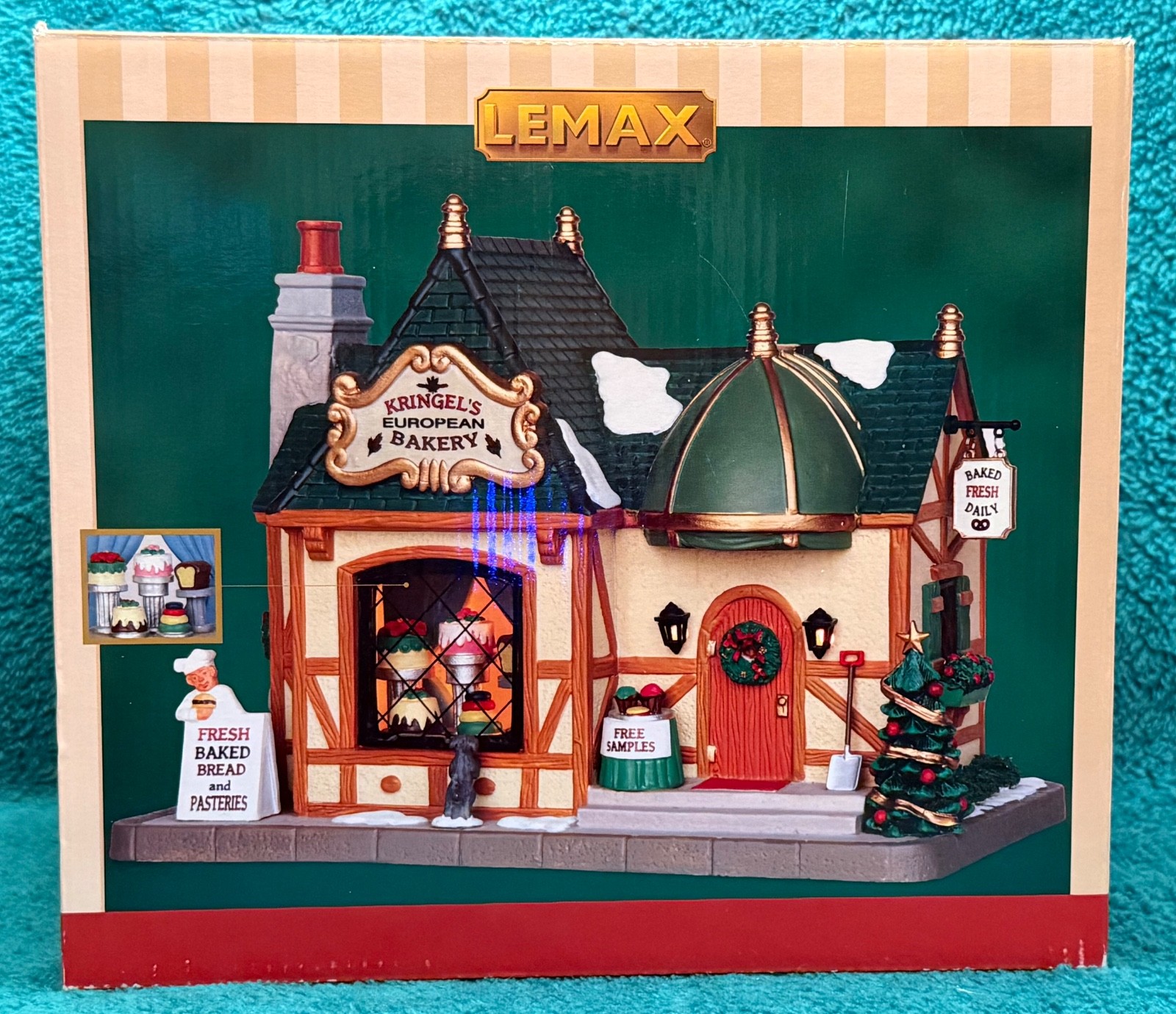 LEMAX KRINGLE’S EUROPEAN BAKERY #35509 LIGHTED CHRISTMAS BUILDING – GREAT w/BOX!