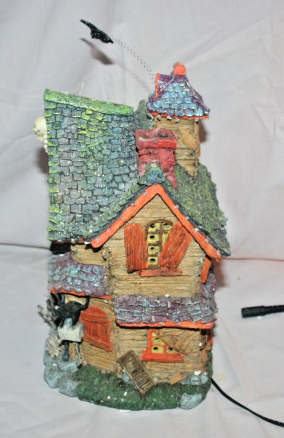 2001 Department 56 Halloween Haunted House w/Fiber Optic Lighting – *Works* IOB