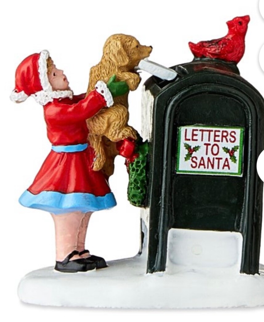 Holiday Time Christmas Village Child Figurine – Letters to Santa – New
