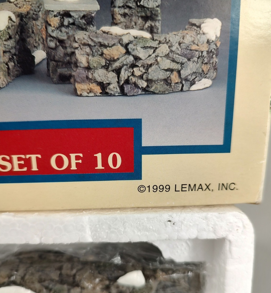 Vtg Lemax Village Collection Accessories Colonial Stone Wall Set/10 1999 Retired