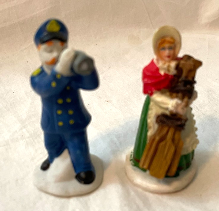 Lot of 2 Nautical Theme Christmas Village Pieces – Man and Woman