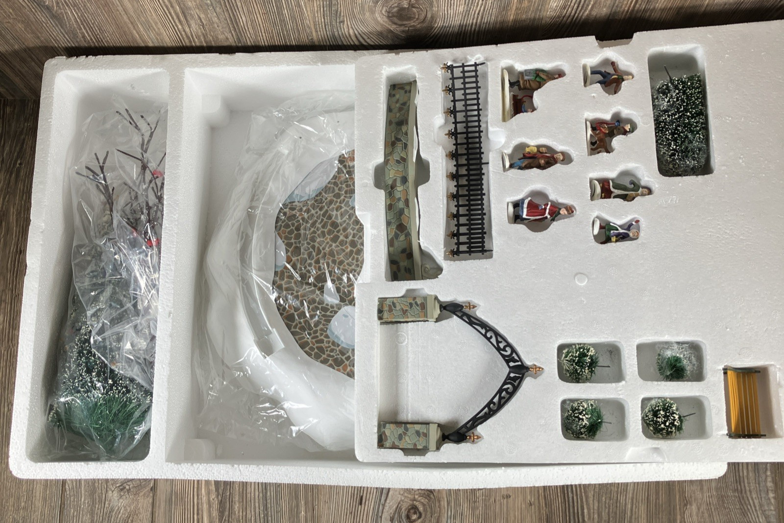 Dept 56 All Around the Park Animated Village Skating Rink Set w/Box Read VIDEO