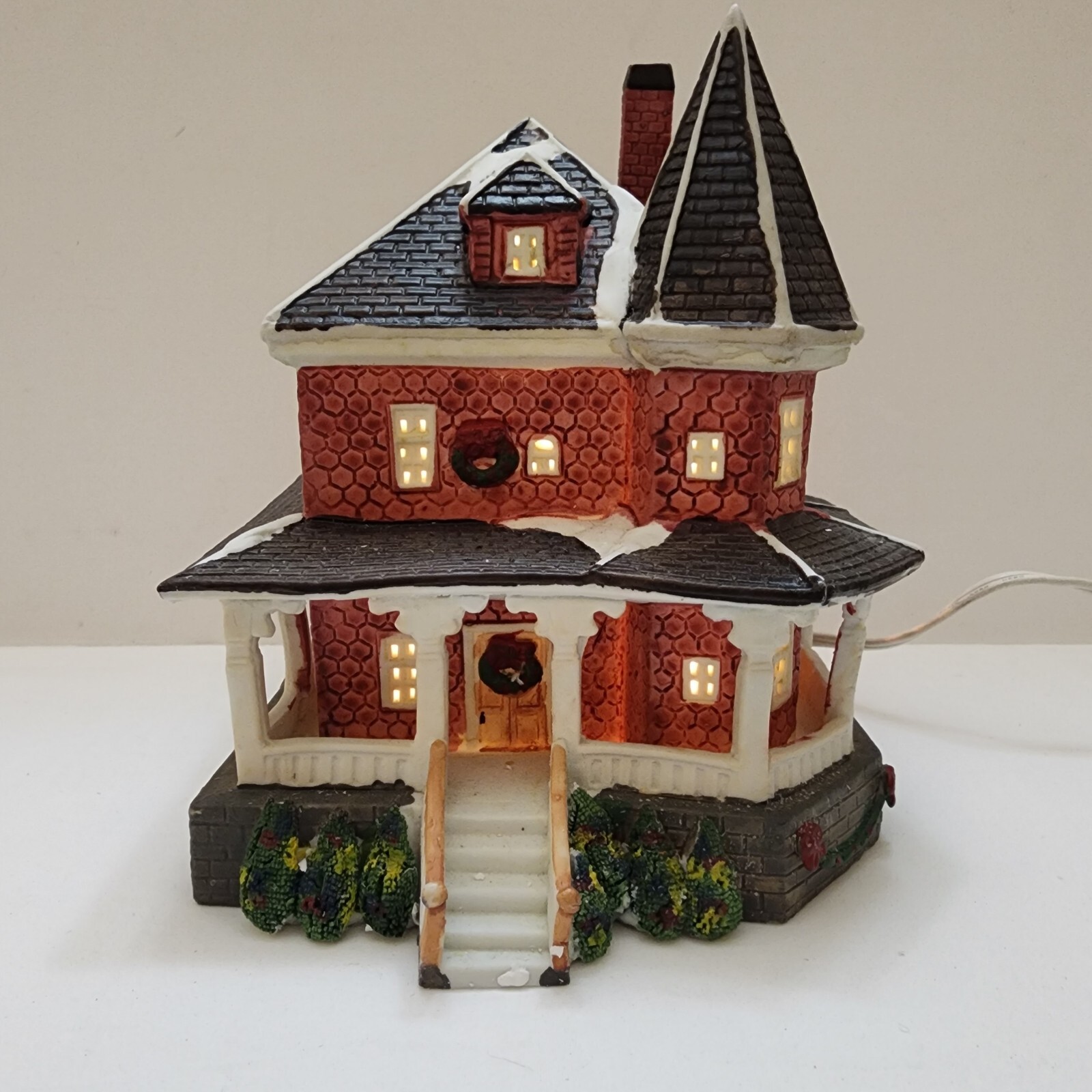 VTG Lemax Share The Joy Porcelain Lighted House Hand Painted Christmas 1993