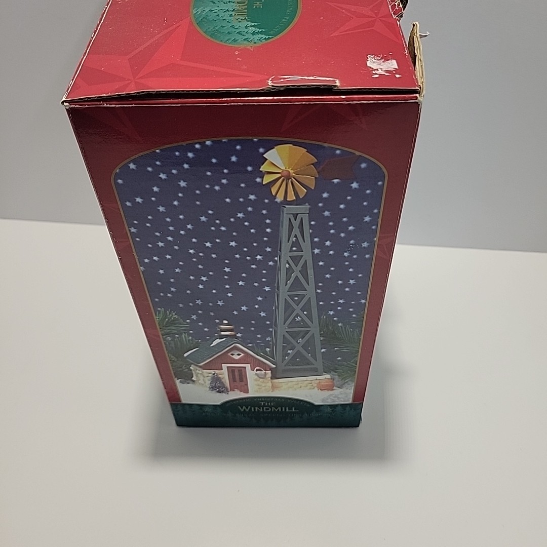 Windmill Christmas Village 1995 Seasonal Specialties Porcelain Wind Mill Metal