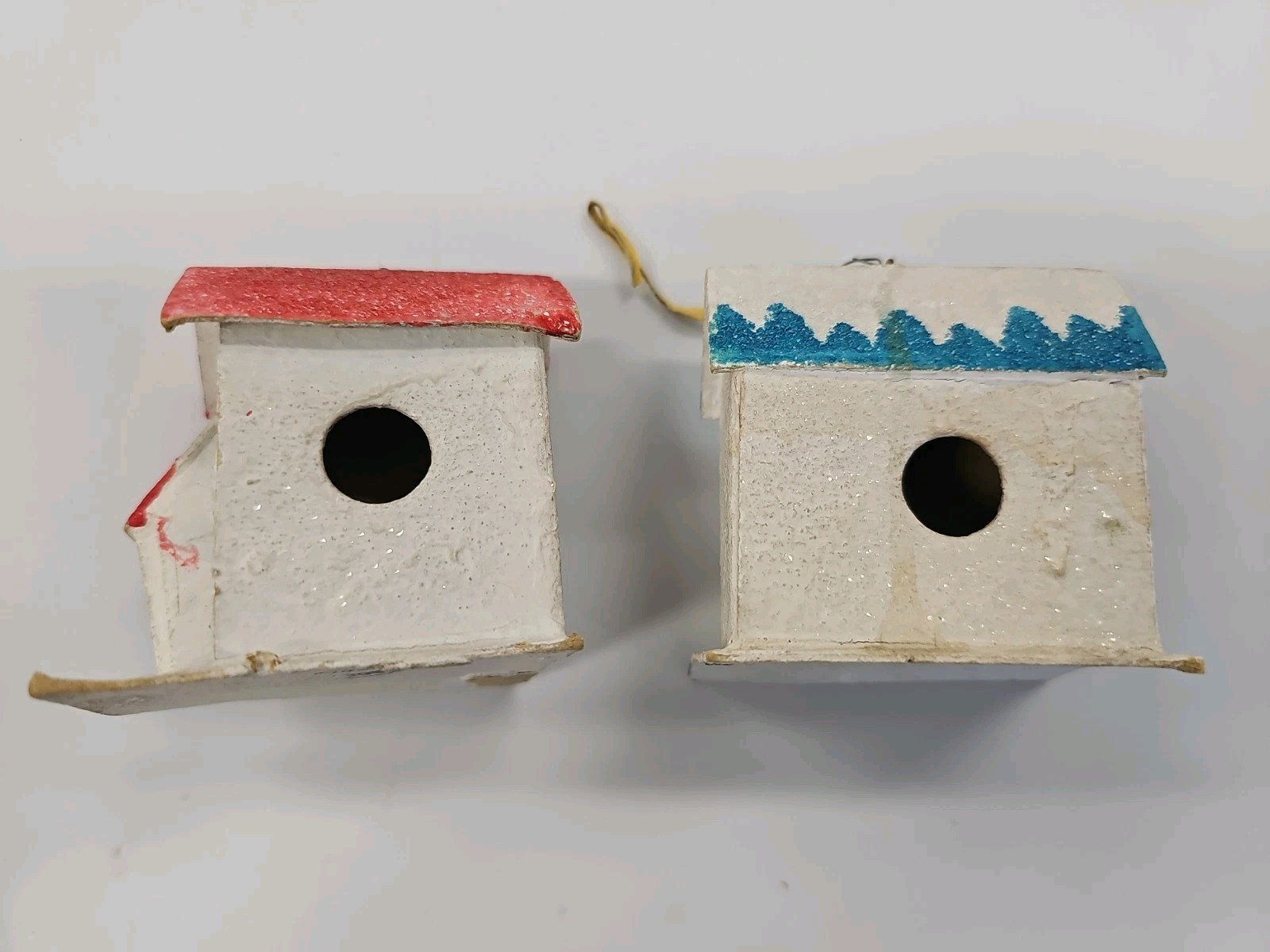Vintage Christmas House Paper Mache Cardboard Cellophane Glitter Japan