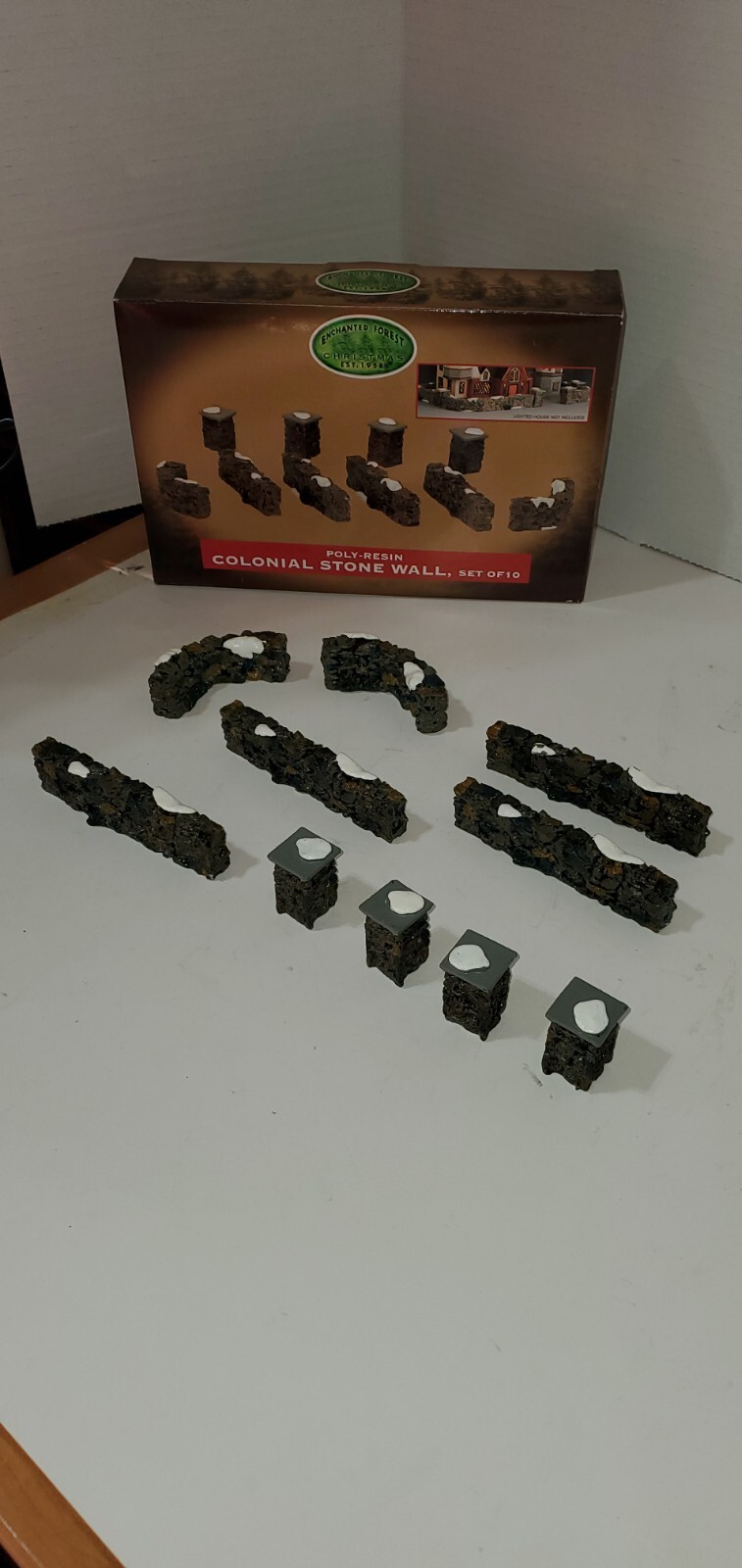 Lemax Village Collection Landscape Accents Colonial Stone Wall 10 Piece Set 2000