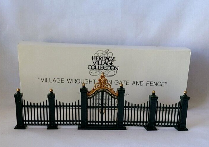 Dept 56 Heritage Village Wrought Iron Gate and Fence #56.55140 Green