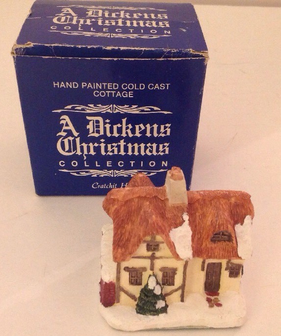 1988 RSVP A Dickens Christmas CRATCHITT COTTAGE Vintage Miniature Cottage Box
