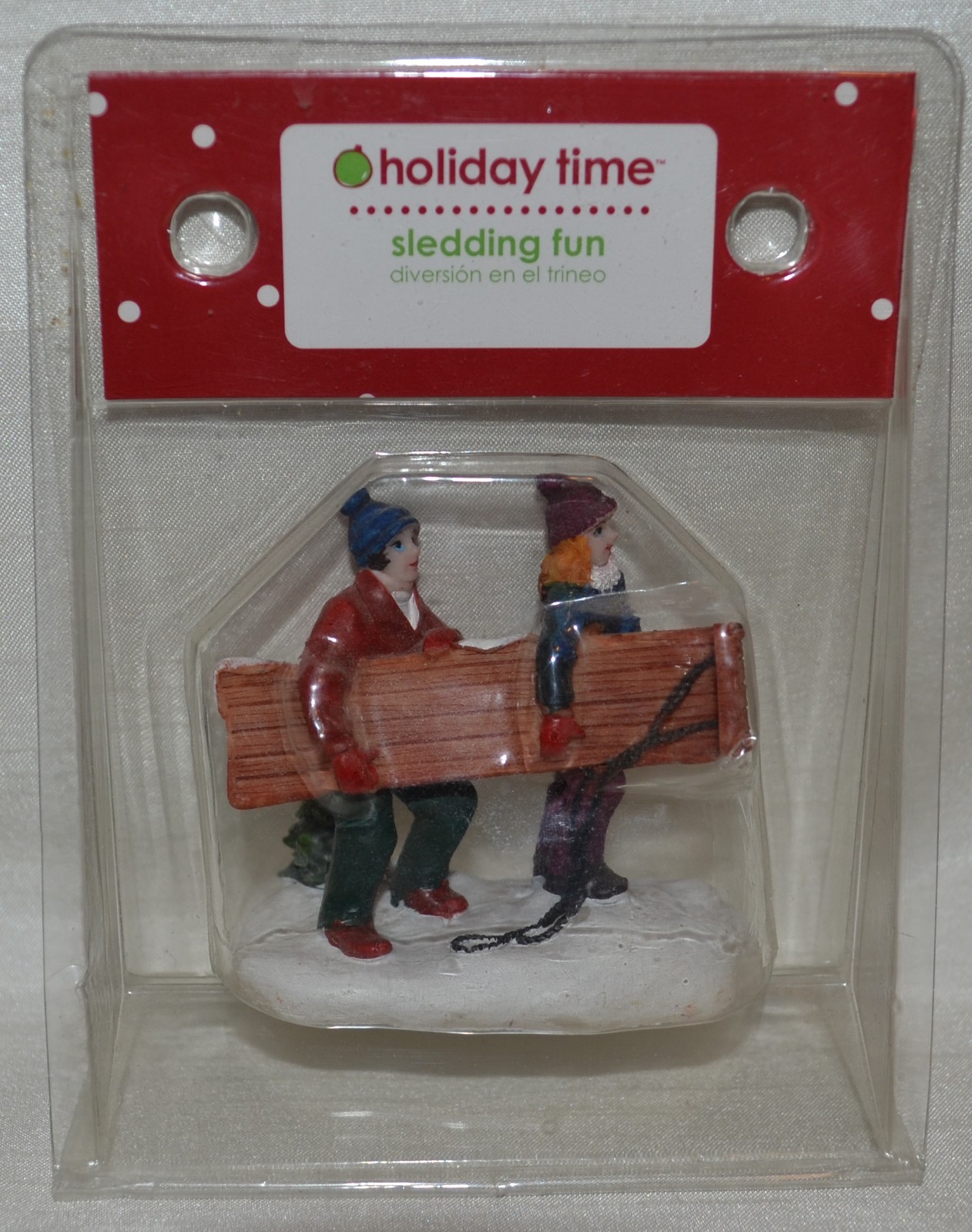 Holiday Time~Christmas Village~Sledding Fun~Children~Toboggan~New