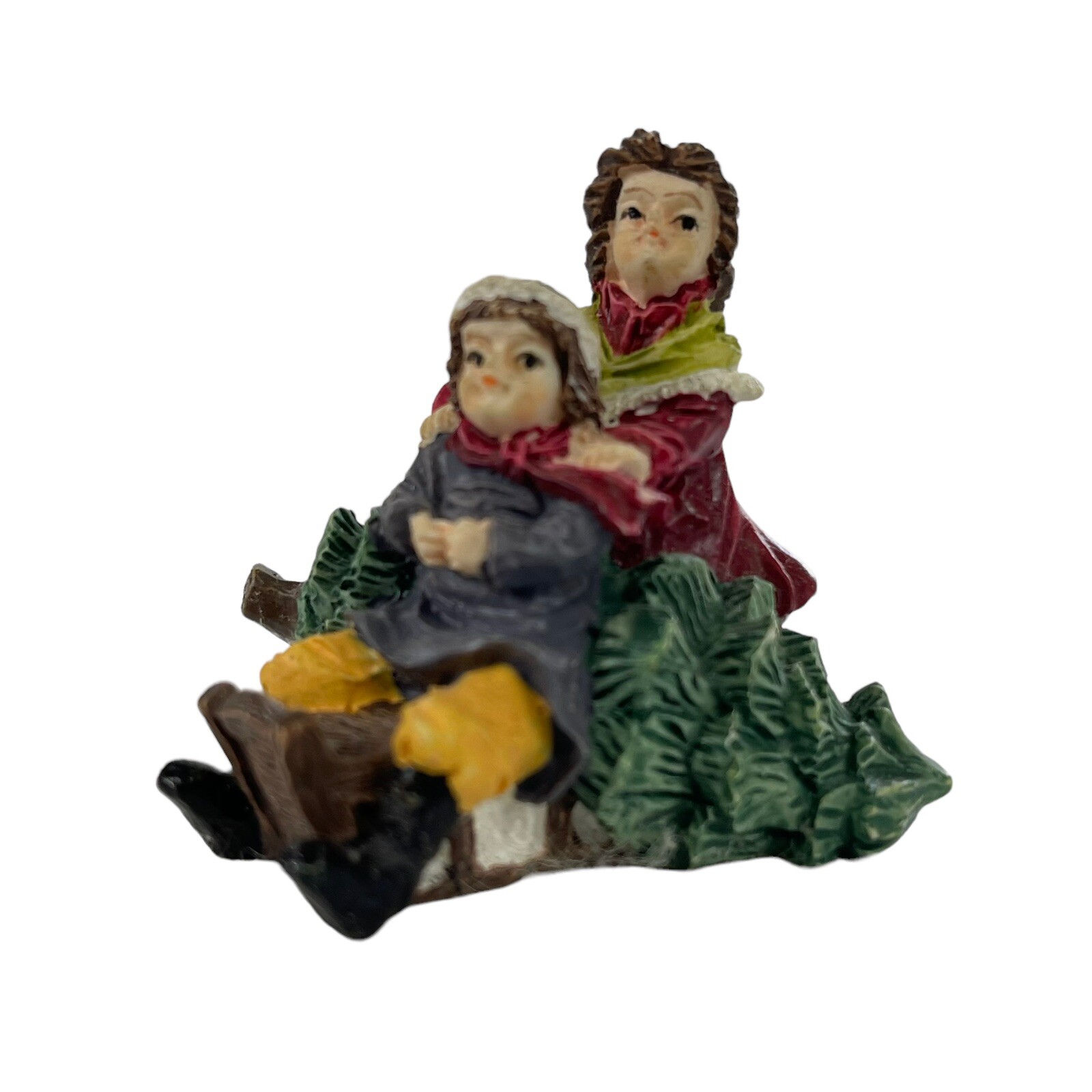 O’Well Winter Children Resin Figures Sledding & Snow Play Christmas Village Lot