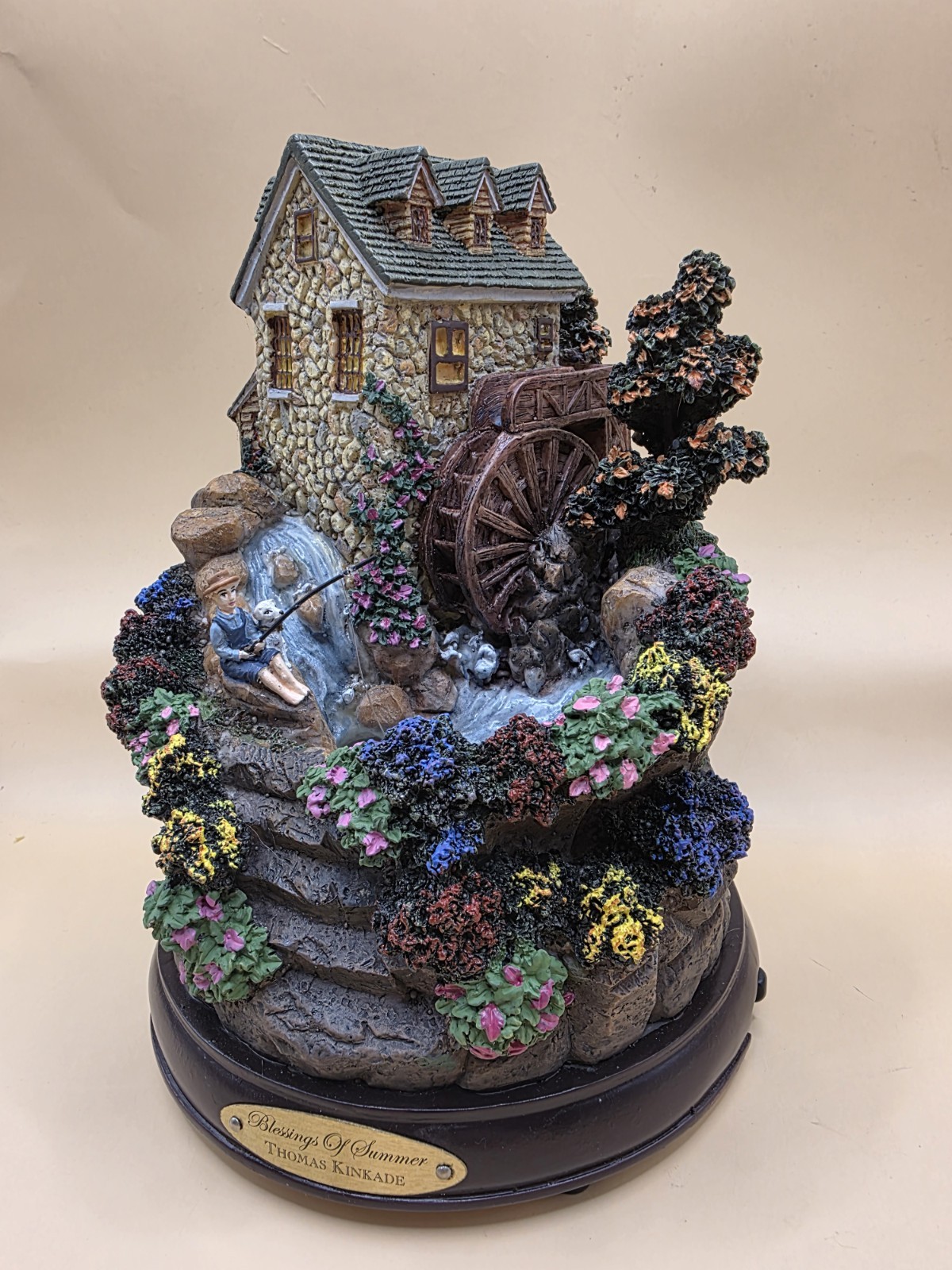 Thomas Kinkade Blessings Of Summer Musical Water Fountain Hearth Home Working