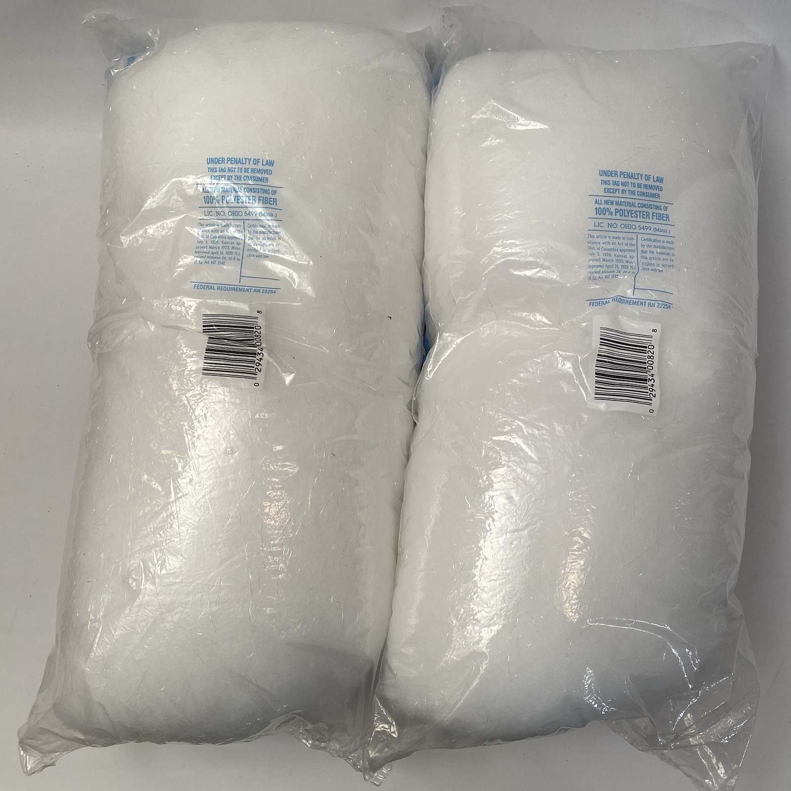 2 Bags Polyester fiber Fill snow Christmas village pillows stuffing 5 Oz Dept 56