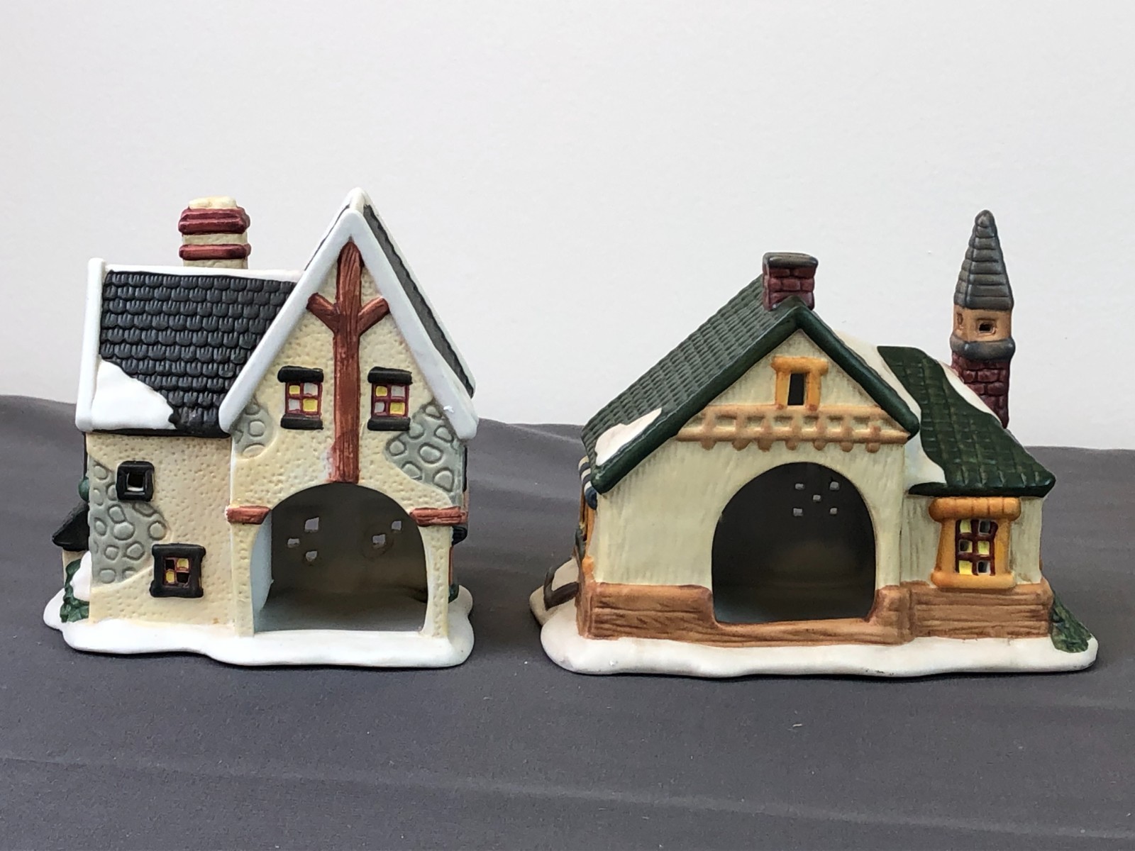 Giftco Inc Christmas VICTORIAN VILLAGE CERAMIC VOTIVE Collection UNUSED NIB