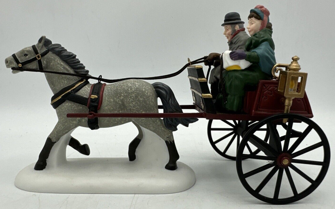 Department 56 Red Christmas Sulky Heritage Village Figure #58401 Vintage