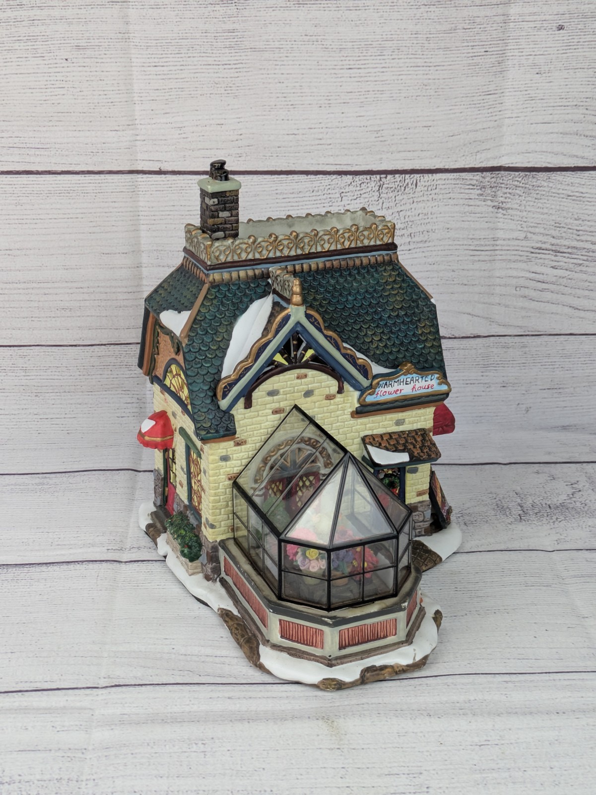Grandeur Noel Collectors Victorian Village Lovely Flower Shop Greenhouse 2003