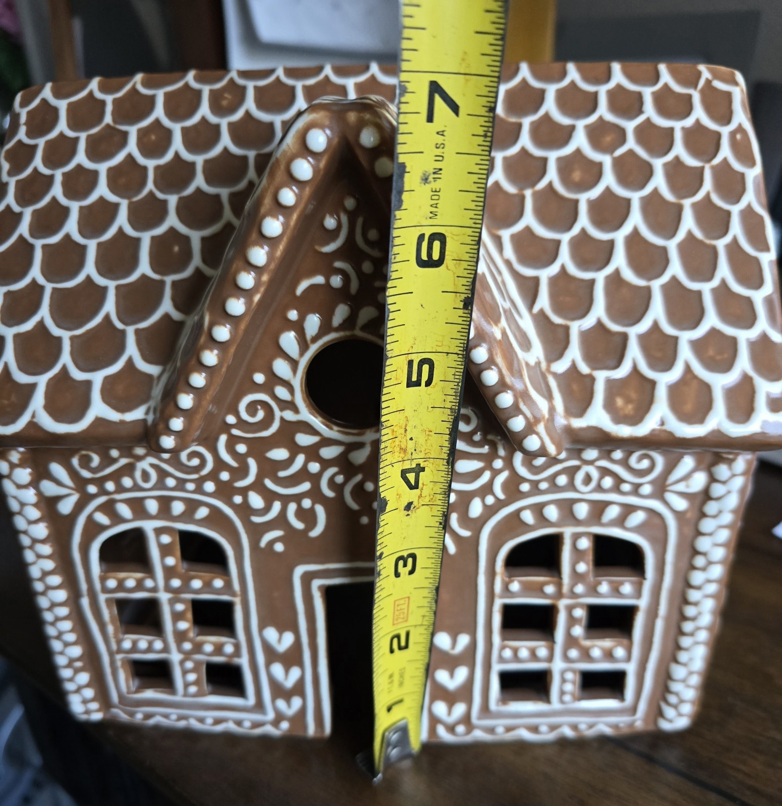 Pottery Barn NIB Gingerbread Village House Wide Ceramic , NIB, Free Ship!