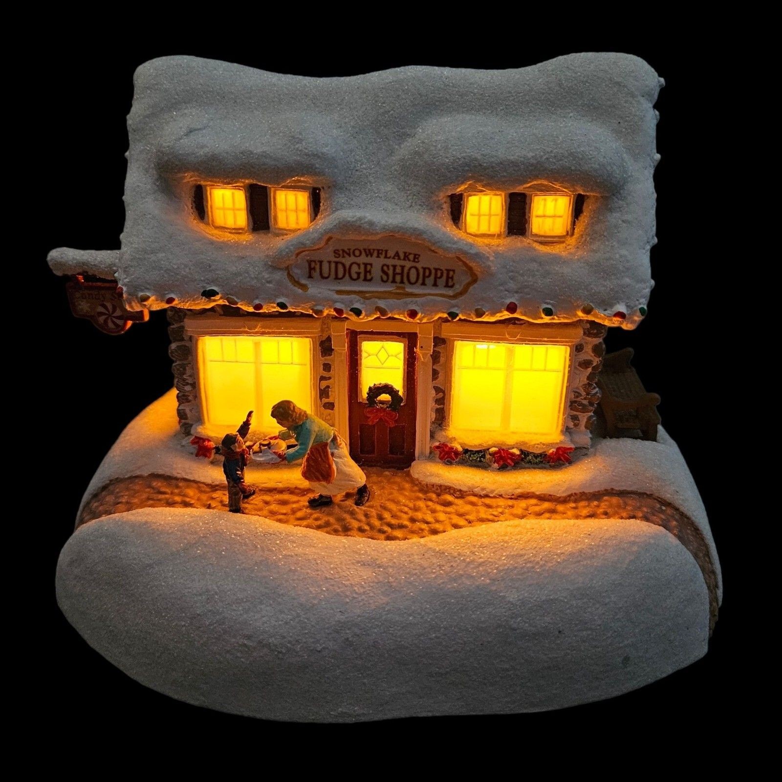 Thomas Kinkade Sweet Shoppe Fudge Candy Shop Lighted Holiday Christmas Village