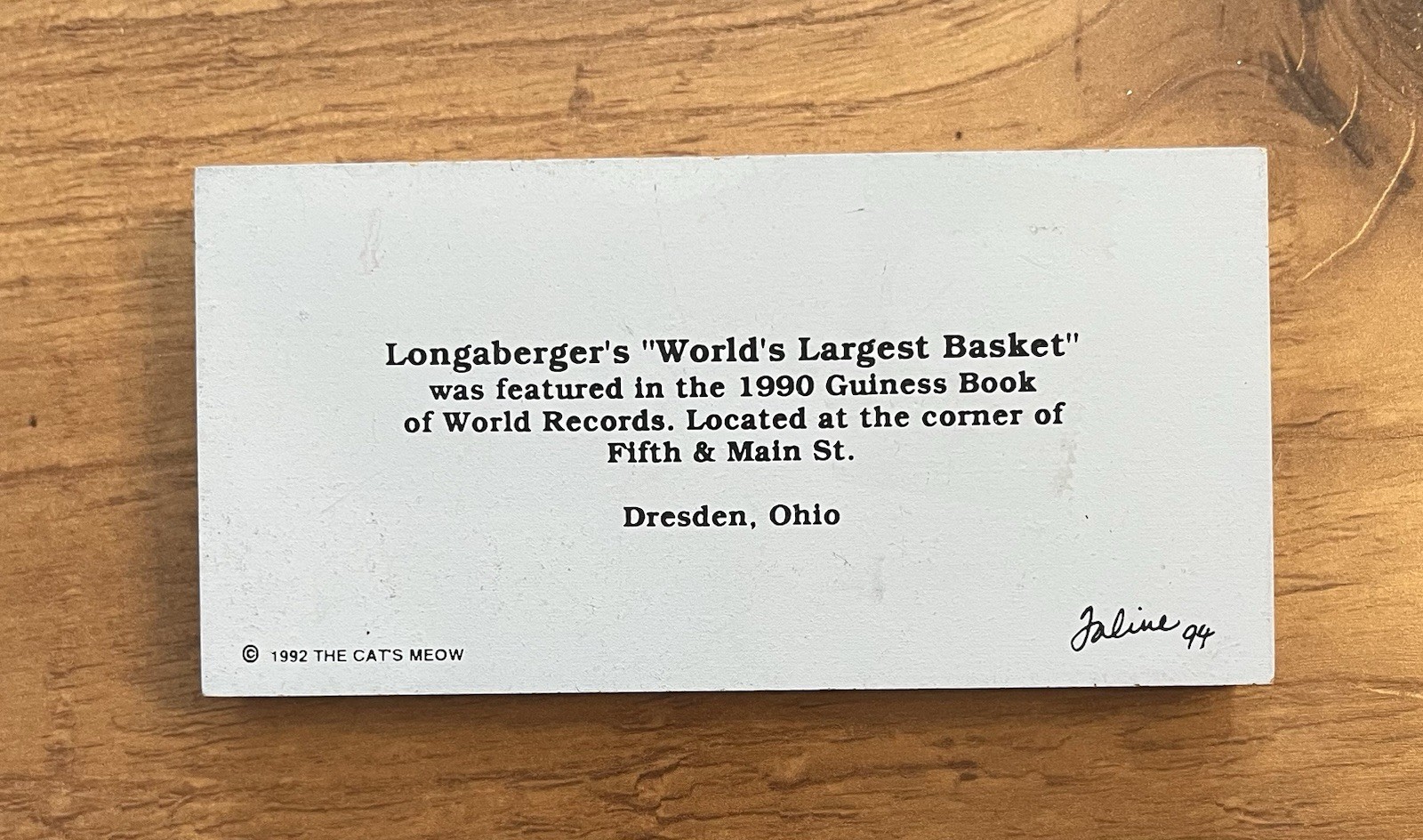 The Cat’s Meow Wooden Village Longaberger World’s Largest Basket DRESDEN Limited
