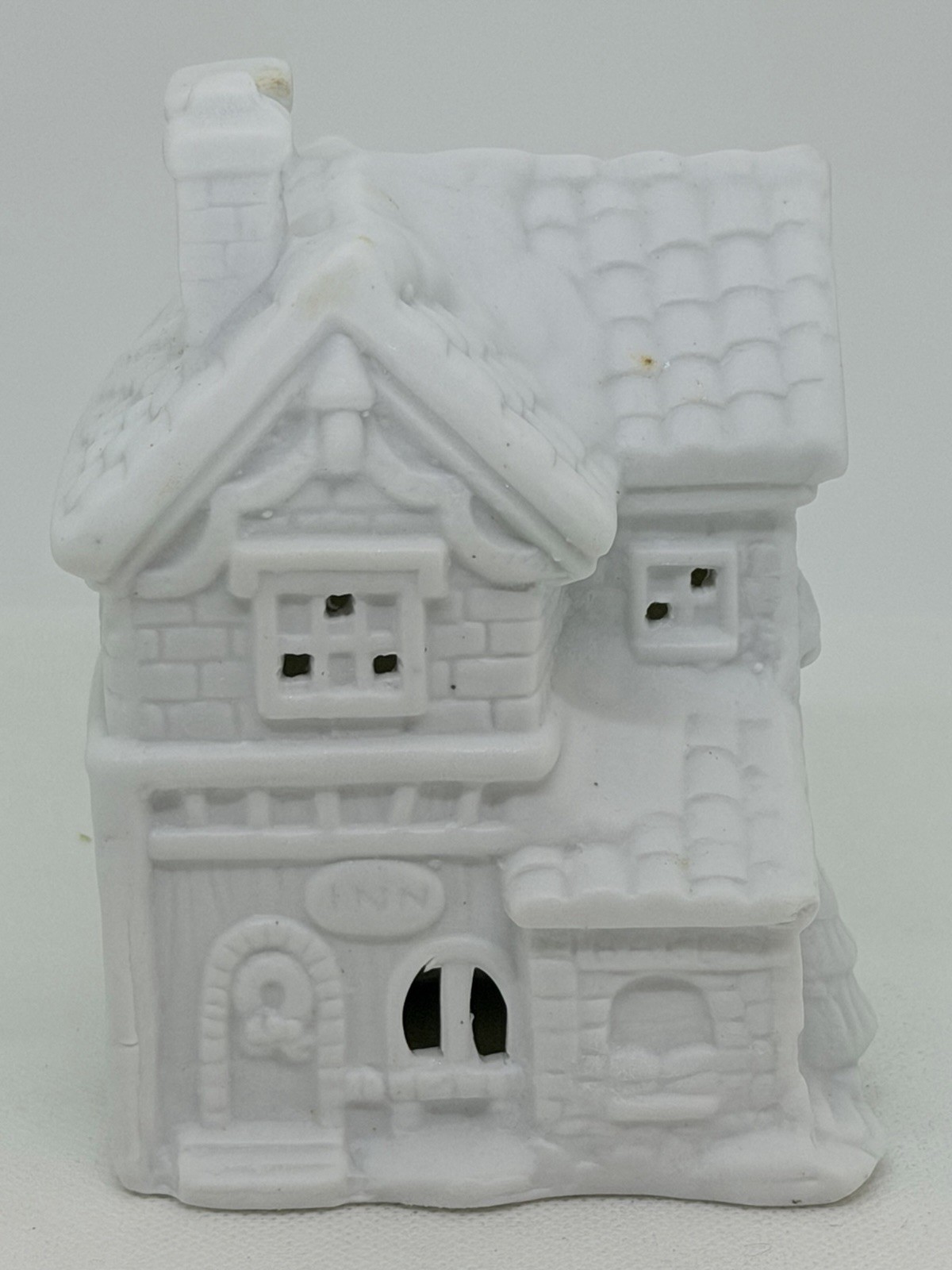 Vintage 90s Porcelain House Village Christmas Ready To Paint Inn & Bakery