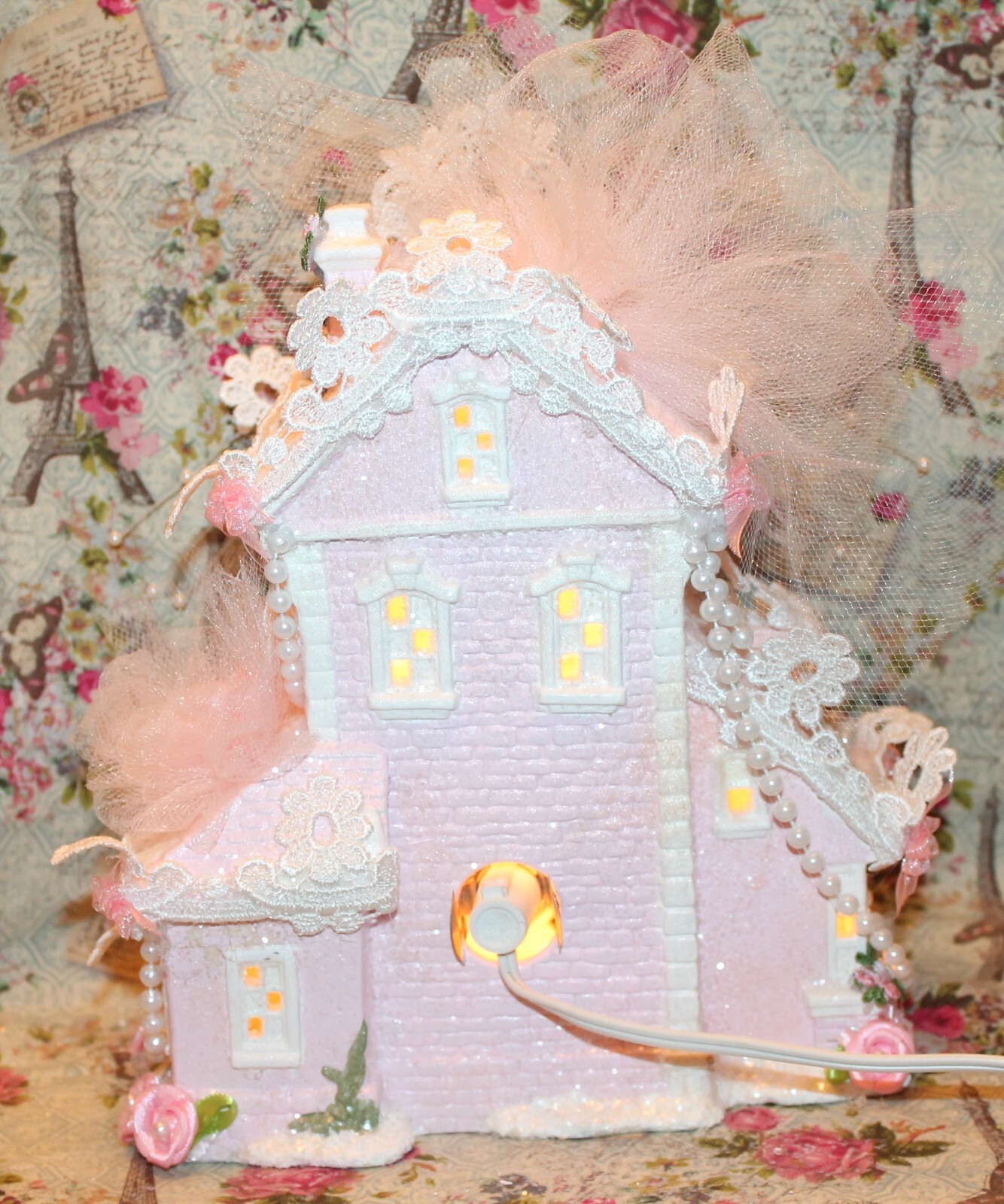 Shabby Chic Pink Christmas Village Victorian Village Shabby Pink Christmas