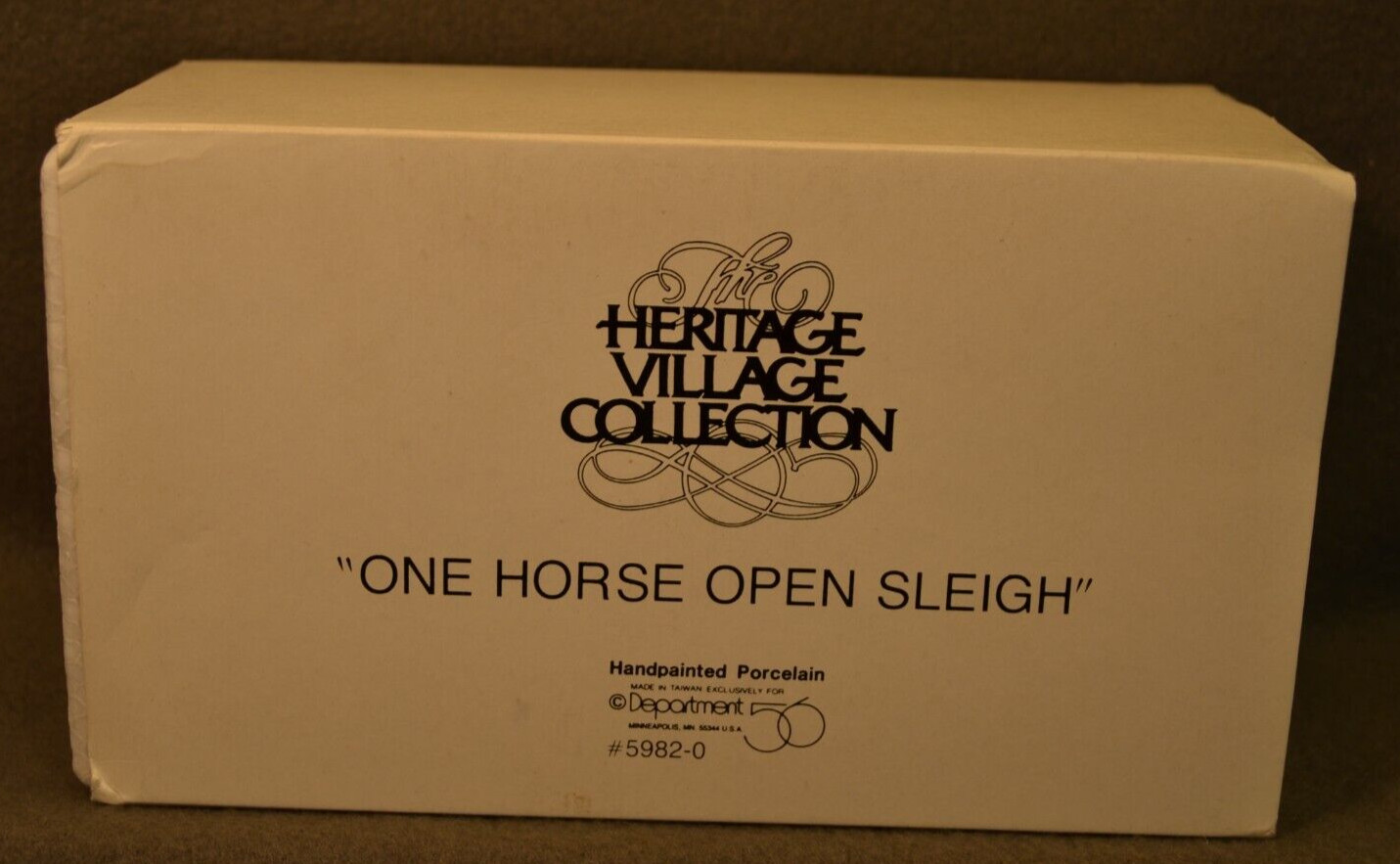 Dept. 56 Christmas Heritage Village Collection One Horse Open Sleigh 1988