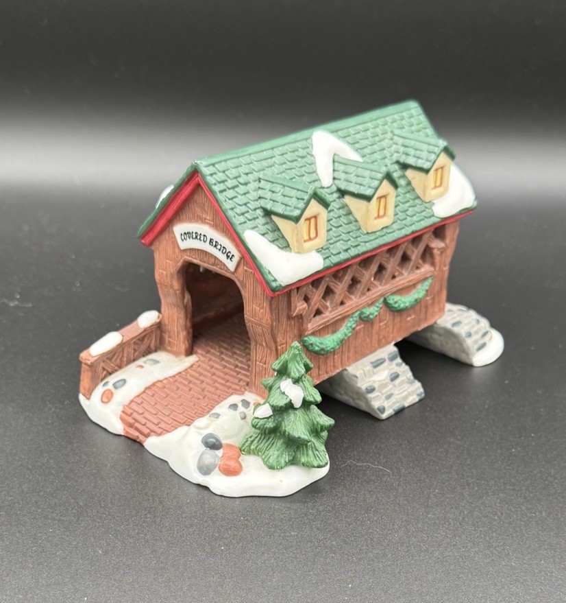 O’well Heartland Valley Village Deluxe Porcelain Covered Bridge Christmas