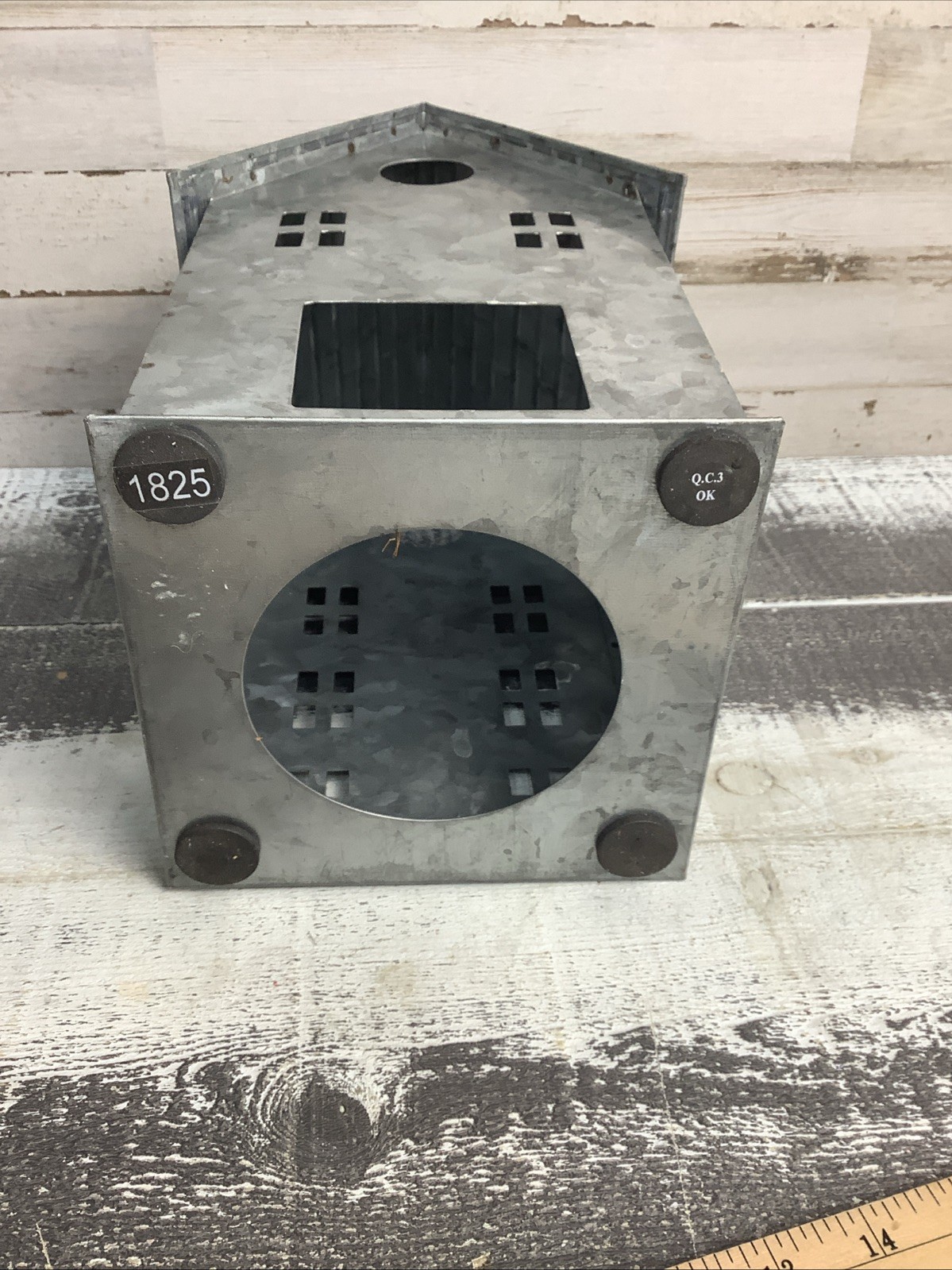Pottery Barn Galvanized Village House 11″x9″