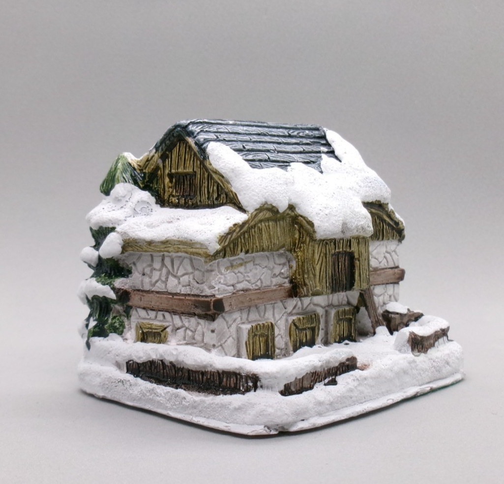 Vintage RSVP Stone Barn American Rustic Series Country Christmas Cottage 1989