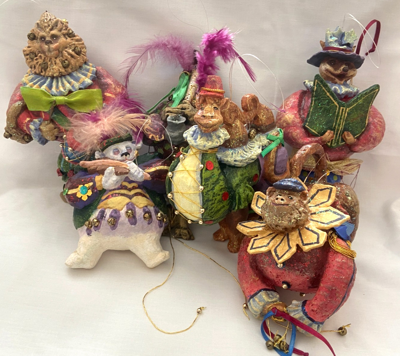 SIX Dept 56 Christmas Ornaments Czarry Nights Monkey Lion Elephant Camel Dog Vtg
