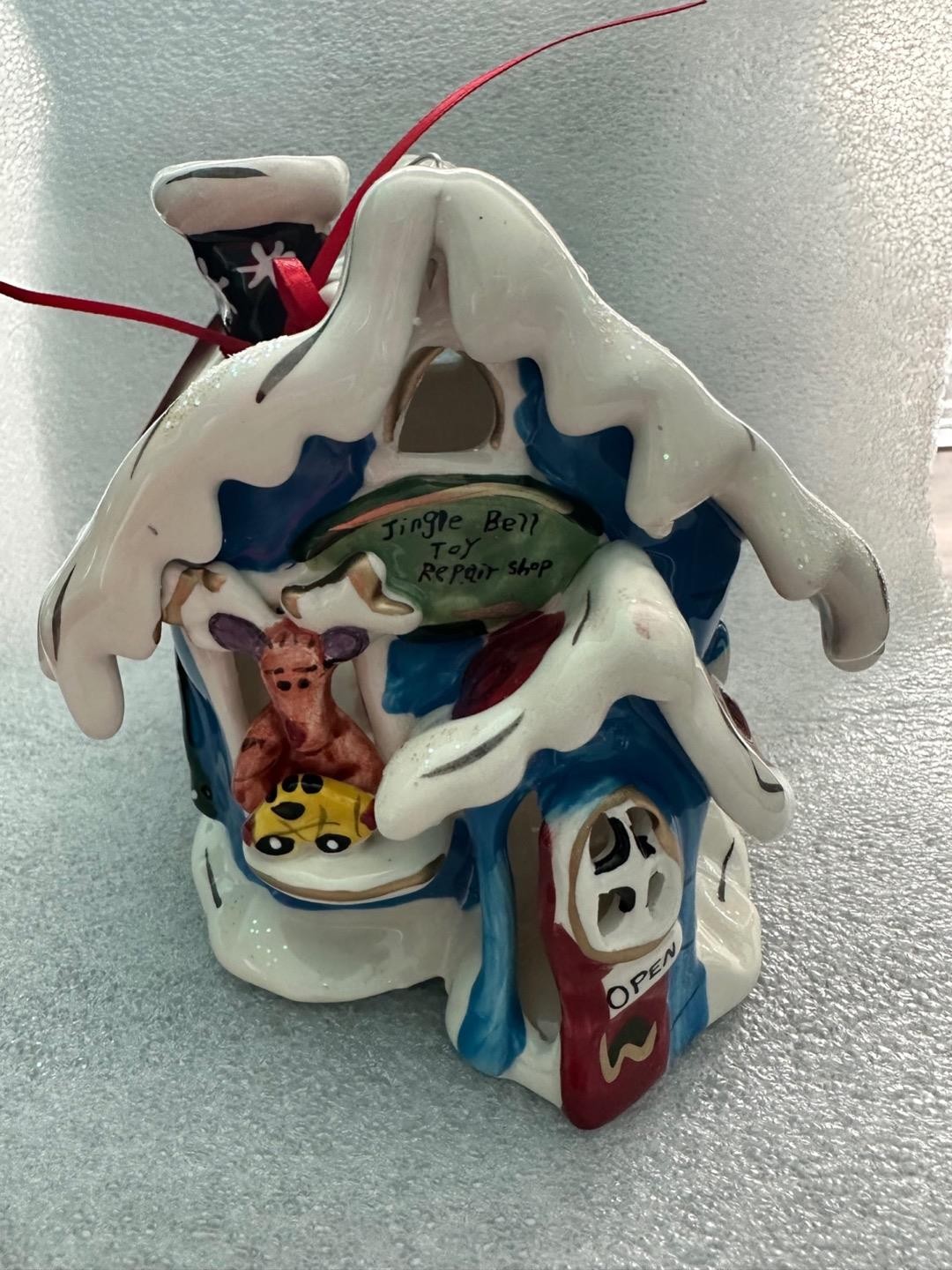Blue Sky BlueSky Jingle Bell Toy Repair Shop Tealight Candle Holiday House