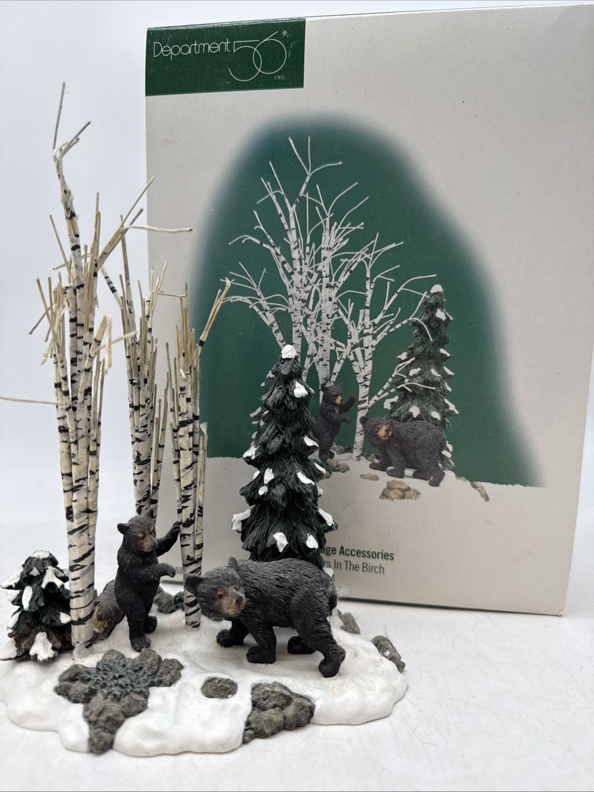 Department 56 Village Accessories Bears In The Birch #52743 Retired Boxed