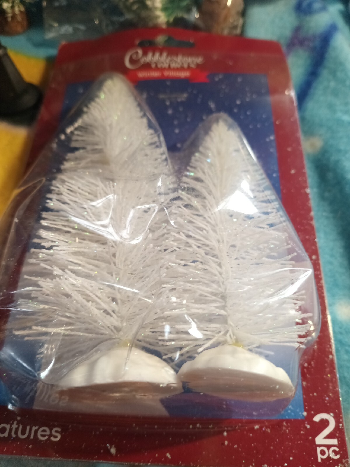 Small Glass Christmas Village With Flocked Trees In Various Sizes 1 In To 4 In
